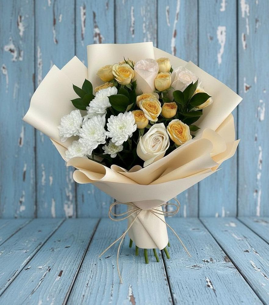 Букет цветов из: Розы и Хризантемы в Новом Сулаке
