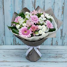 Букет цветов из:  Герберы, Альстромерии и Хризантемы в Новом Сулаке