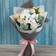 Букет цветов из:  Хризантемы и Розы #REPLACE_PRED# Новом Сулаке