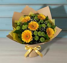 Букет цветов из:  Герберы и Хризантемы в Новом Сулаке