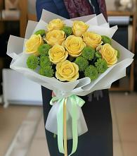 Букет цветов из:  Хризантемы и Розы #REPLACE_PRED# Новом Сулаке