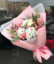 Букет цветов из:  Розы, Лизиантусы и Хризантемы в Новом Сулаке