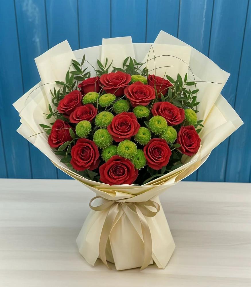 Букет цветов из: Розы и Хризантемы в Новом Сулаке