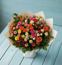 Букет Микс из разноцветных кустовых роз #REPLACE_PRED# Новом Сулаке